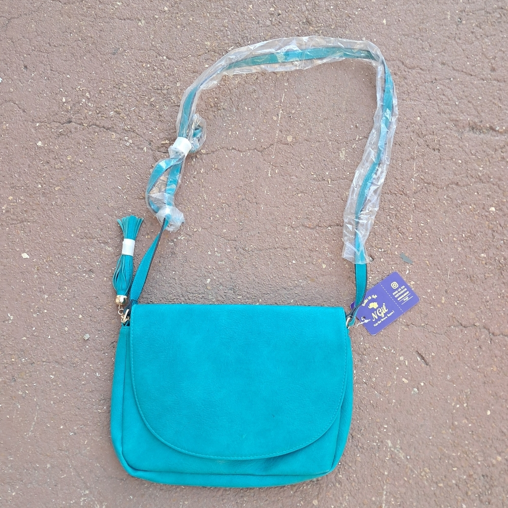 NWT NGIL Elegant Turquoise Shoulder Bag